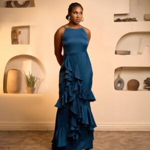Cape Jasmine Tide Ruffle Gown
