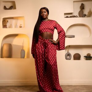 Tulip Motif Cut-Out Jumpsuit