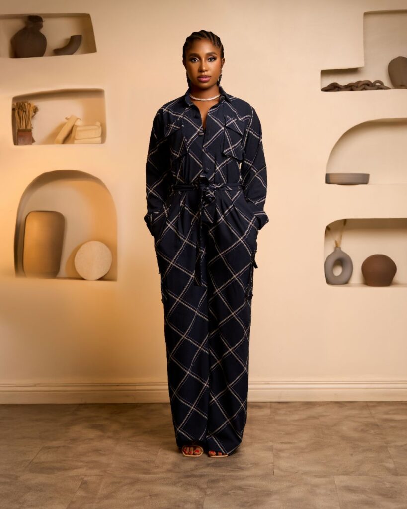 Dandelion Grid Belted Jumpsuit